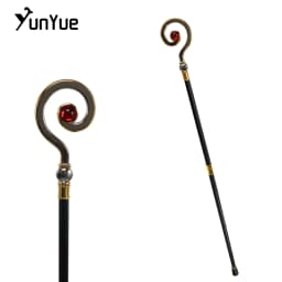 Vintage Black Gold Ruby Scepter Walking Cane Gentleman Collections Elegant Walking Stick Cosplay Photography Props Party Cane 93