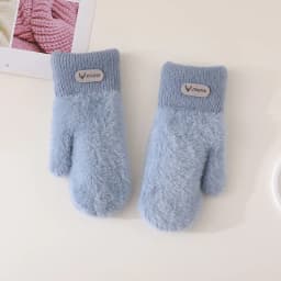 Imitation Mink Velvet Women Winter Keep Warm Double Layer Thickened Knitted Gloves Cute Lovely Sweety Soft Mittens