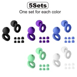 HUAK Soft Silicone Earplugs Noise Cancellation, Comfortable, Sleeping Earplugs Swimming Earplugs Silicone - Ear Tips In XS/S/M/L