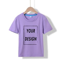 2025 Free Customized Front and Rear Logo Children's Cotton T-shirt, the Best Gift for Boys and Girls