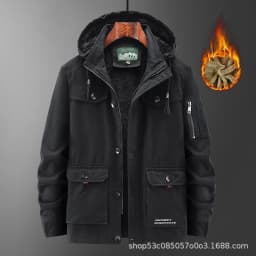 Winter Cotton-padded Men's Tooling Jacket Medium And Long Men's Large-size Coat Warm And Thicker