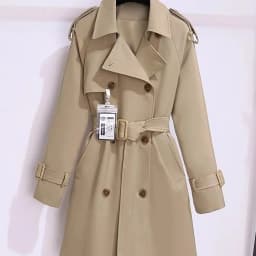 Women's Windbreaker 2026 Spring Autumn New Slim Double-breasted Temperament Coat With Belt Female Mid Length Casual Trench Coat