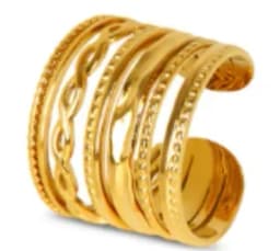 Wholesale High End Waterproof Three-dimensional M Letter Hollow Stainless Steel Finger Ring Trendy for Women Personalize Jewelry