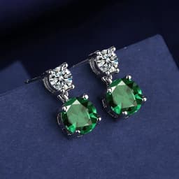 925 Sterling Silver Geometric Stylish Simple Round Zircon Multicolor Women's Daily Elegance Stud Earrings