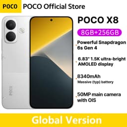 Global Version POCO X8 5G Smartphone 8340mAh battery 67W HyperCharge Snapdragon 6s Gen 4 50MP 6.83" 1.5K Display