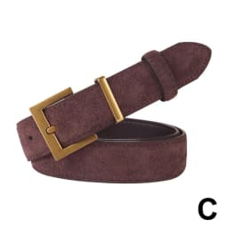 Suede Leather Belt For Man And Lady With Oxford Fabric Strap Genuine Leather Luxury Pin Buckle Blue Belts 100cm