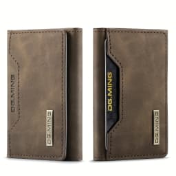 1pc Men's RFID Blocking Business Card Holder, Large Capacity Multiple Card Slots Wallet With Transparent Pocket, Three-fold