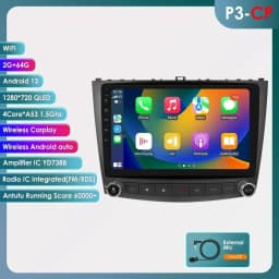 Hizpo Android 14 Car Radio 2 Din Auto Player For Lexus IS250 200 300 350 2006-2012 Stereo Apple Carplay GPS Navigation AI Voice