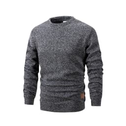 New Mens Round Neck Sweatshirt Solid Color Loose Casual Pullover Men Fashion Warm Long Sleeve Hoodies Men Clothing
