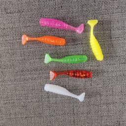 MUKUN 10PCS Fishing Paddle Tail Soft Bait Dwim Jig Mini Small Little Fish Bait Fishing 2.5cm/0.2g Multicolor