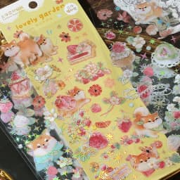 3 Sheets/pack Laser Bronzing PET Hot Stamping Jellyfish Cute Bear Dog Florals Transparent Decorative Stickers