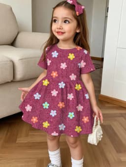 Cute Polka Dot Bow 3D Print Dress for Girls Casual Short Sleeve Dress Comfortable Girls Clothes Summer Tops Children's Clothing
