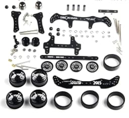 MA AR FMA Chassis Upgrade Aluminum Alloy Base Fiberglass Front & Rear Parts Mini 4WD Upgrade Kit Tuning Damping Stabilizer Set