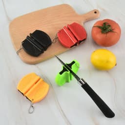 1pcs Mini Knife Sharpener Rough And Delicate Double Sided Sharpener Portable Ceramic Sharpener Pocket Outdoor Camping And Hiking