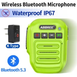 ABBREE Walkie Talkie Wireless Bluetooth Microphone Speaker MIC Waterproof For Baofeng UV-21 Quansheng UV-K6 Retevis Radios