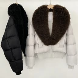 OFTBUY Winter Quality Detachable Real Lamb Fur Collar Coat Women Duck Down Jacket Female Short Puffer Coat Insulated Outerwear