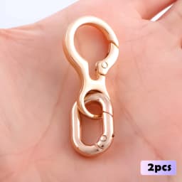 2 pcs Double Opening Swivel Clasp Clips, Metal Swivel Spring Snap Hooks, Key Chain Clip with Key Ring for DIY Keychains, Lanyard