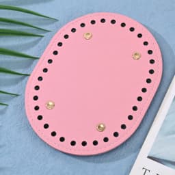 New 14.5*11cm Diy Hand-Woven Bag Hardware Accessor Cross Pattern Pu Oval Bag Bottom Women'S Bag Accessories For Handbags