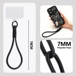 Retro Butterfly Pattern Lanyard Phone Case For iPhone 18 17 Pro Max 16 14 15 17 Pro 13 Pro Max 17e 16e 11 Soft Wrist Strap Cover
