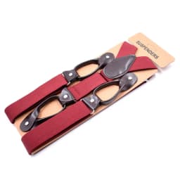 3.5 X 120cm Button Suspenders Men Braces Dark Brown Leather Vintage Pants Strap Belt for Trouser Jockstrap Hombre Suspensorios