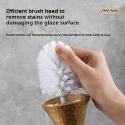 Luxury Gold Toilet Brush Set Replaceable Nylon Soft Bristle Brush Long Handle For WC Bathroom Accessories Cleaning Tools