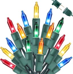 7M 100 Count Clear Christmas String Light Outdoor Incandescent Bulbs Mini Fairy Light Garland for Patio Holiday Party Decor