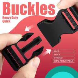 4 Sets Buckles for Straps, Release Buckle Plastic Clip Dual Adjustable, for Luggage Nylon Strap Webbing Outdoor Backpack