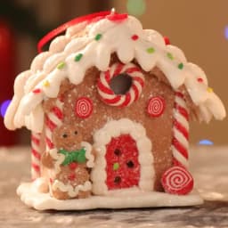 Christmas Theme Pendant Gingerbread Santa Claus Light House Soft Pottery Hanging Tree Year Party Decoration
