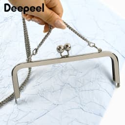 20/25cm Metal Bags Handle Smooth Purse Frame Clourse Clip Kiss Clasp Handbag Wallet Screw Brackets DIY Bag Accessories,1/2/5Pcs