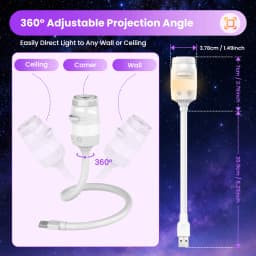 2‑in‑1 Star Sky Projector Lamp Adjustable Focus & 360° Projection Angle Colorful Night Light, Replaceable Films for Bedroom Living Room Festive Party Decor Gift