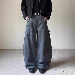 IEFB American Style Men's Casual Trousers Solid Color Patchwork Casual Washing Bottom Wide Leg Straight Male Pants Vintage 9X684