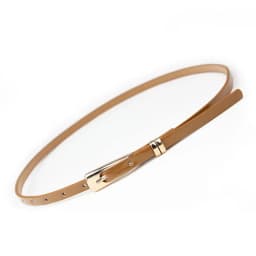 Classical Thin PU Leather Women Belts Gold Metal Buckle Waist Belt Luxury Black White Belt Waistband Dress Coat Jeans Straps
