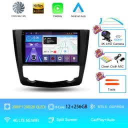 Android 16 9 Inch Carplay For RENAULT KADJAR 2015 - 2019 Car Radio Multimedia Center Bluetooth 4G Wifi Rear Camera Touch Display