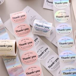 120Pcs Simple Oval Thank You Seal Sticker Cake Bakery Baking Gift Stickers for Homemade Packaging Decoration Label