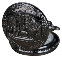 Vintage Bronze Wildlife Pattern Necklace Watch Wild Wolf Men's And Women's Fashion Pendant Animal Quartz Pocket Watch