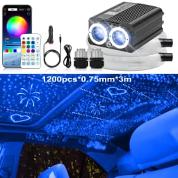 32W Twinkle Meteor 2 in 1 Starlight Headliner Light Kit, Fiber Optical Cable RGBW Light for Car/Home, APP/Remote Control 