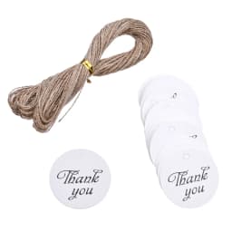 100pcs Vintage Round Paper Gift Tags Blank Thank You And Handmade Labels On The Back For Small Business Packaging With Twine