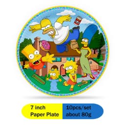 The Simpsons Happy Birthday Party Decoration Tableware Set Cartoon Plates Cups Napkins Practical Durable Bestselling Supplies