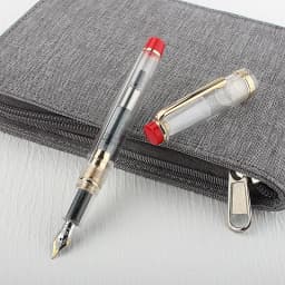 Jinhao 82 Fountain Pen Transparency Gold Clip Spin Pen Popular EF F M NIB Business Office School Supplies Writing