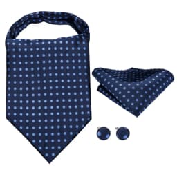 Hi-Tie Silk Mens Ascots Hanky Cufflinks Set Jacquard Paisley Floral Cravat Tie Self Vintage Ascot Black Gray Red Gold Pink Blue