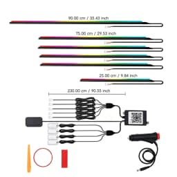 5/6/9/10in1 Symphony Car Ambient Light Interior Acrylic Guide LED Strip Light Cigarette Decoration Atmosphere Lamp APP Control