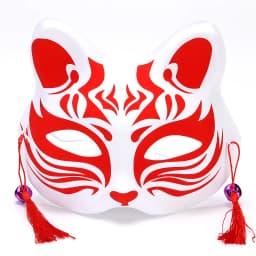 Fox Mask Japanese Cosplay Half Face Mask Kabuki Kitsune Masquerade Anime Cosplay Cat Mask Rave Adult Children Funny Party Props