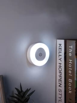 HOMEFISH LED Touch Sensor Night Light USB Rechargeable Magnetic Wall Light Portable Round Lamp for Bedroom Aisle Room