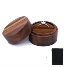Free Personalized Wooden Wedding Ring Box With Bag Wedding Walnut Ring Box Custom Engagement Proposal Holder Bridal Gift For Her