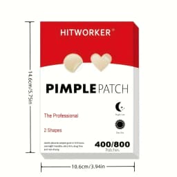 400/800pcs HITWORKER Hydrocolloid Acne Patches, 2 Sizes, Day & Night Use, Beige, Oil Control, Fragrance-Free