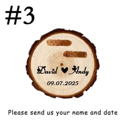 Wooden Double Slot Ring Box for Wedding Ceremony Engagement Anniversary Gift Engraved Ring Bearer Holder Box Free Personalised