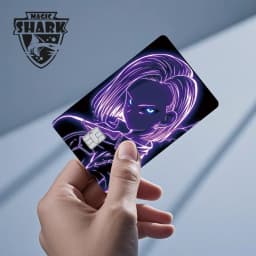 Magic Shark Anime Goku Vegeta Trunks Laser Holographic Shinny Skin Cover Sticker Film for Debit Credit Card