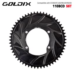 GOLDIX 3mm Offset 110BCD Bicycle Chainring AERO Disc X110BCD 4-Bolt Sprocket for SHIMANO R7000 R7100 R8100 R9200 110BCD Crank