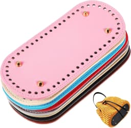 Oval Long Bottom For Knitted Bag Pu Leather Bags Accessories Handmade Bottom Solid Color Diy Crochet Bag Accessories 22*10cm