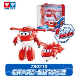 Auldey Original Super Wings Big Wing STEGO Dinosaur Mega Transformation Toy - Kids Robot Firefighter with Hangar Christmas Gift